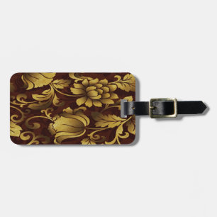 Anpassningsbar Gracval Brown Blommigt Luggage Tag Bagagebricka