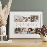 Anpassningsbar Grammy 7 Photo Grandchildren Collag Poster<br><div class="desc">Skapa en söt bröllop-keepsaké för en älskad mormor med den här fotokollagen. Anpassa med sju foton. "GRAMMY" visas i mitten i mjuk grått-skrift med barnbarnbarnens namn,  eller ett anpassningsbar-meddelande,  överlagt. Perfekt för födelsedagar,  Mors dag eller morföräldrars dag.</div>