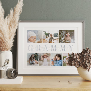 Anpassningsbar Grammy 7 Photo Grandchildren Collag Poster