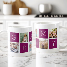 Anpassningsbar Grammy Photo Collage Kaffemugg