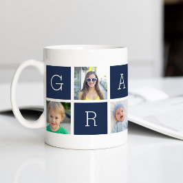 Anpassningsbar Grampa Grandfather Photo Collage Kaffemugg