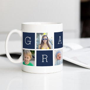Anpassningsbar Grampa Grandfather Photo Collage Kaffemugg