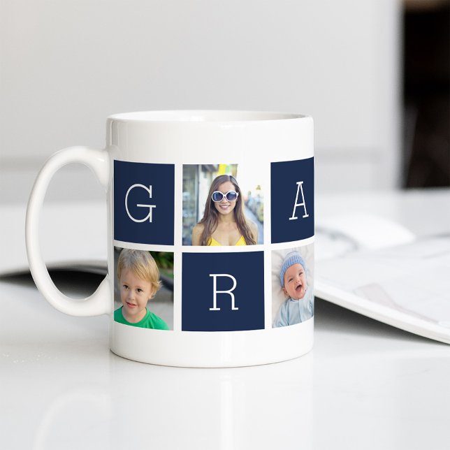 Anpassningsbar Grampa Grandfather Photo Collage Kaffemugg (Skapare uppladdad)