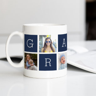 Anpassningsbar Gramps Grandfather Photo Collage Kaffemugg