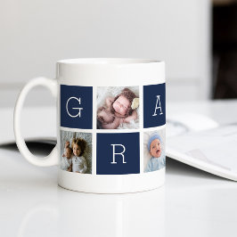 Anpassningsbar Grampy Grandfather Photo Collage Kaffemugg