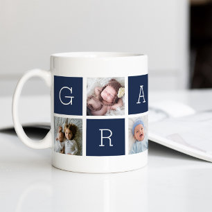 Anpassningsbar Grampy Grandfather Photo Collage Kaffemugg