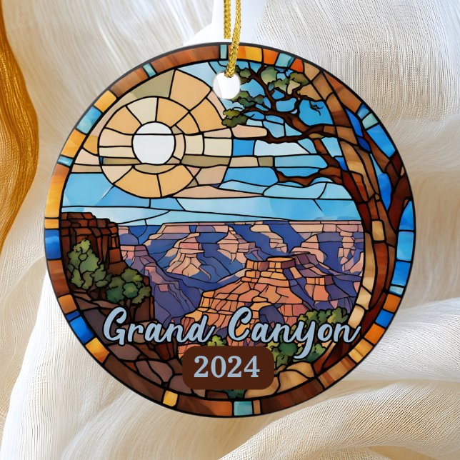 Anpassningsbar Grand Canyon Faux-glasaktigt glas Julgransprydnad Keramik (Skapare uppladdad)