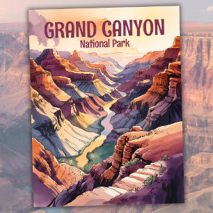 Anpassningsbar Grand Canyon South Rim Colorful Wat Vykort