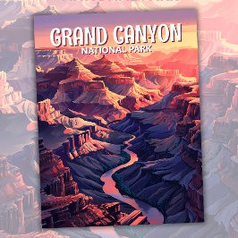 Anpassningsbar Grand Canyon Sunset Panorama Waterc Vykort