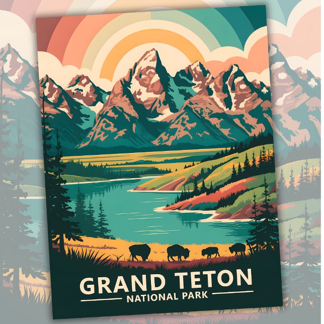 Anpassningsbar Grand Teton National Park Wildlife  Vykort (Grand Teton National Park Wildlife Travel Postcard)