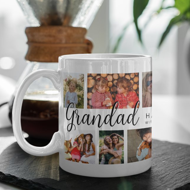 Anpassningsbar Grandad 12 Photo Collage Coffee Kaffemugg (Skapare uppladdad)