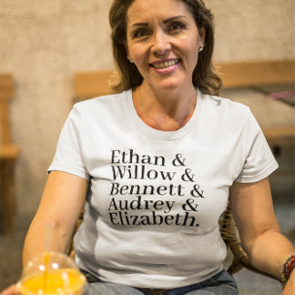 Anpassningsbar Grandchild Namn List med Ampersand T Shirt
