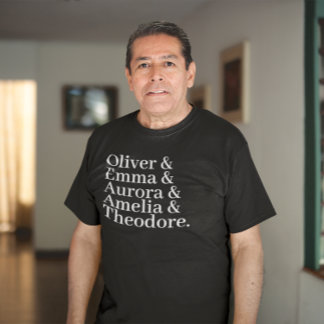 Anpassningsbar Grandchild Namn List med Ampersand T Shirt