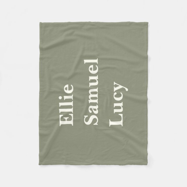 Anpassningsbar Grandchildren Namn Snyggt Rustic Fleecefilt (Framsidan)