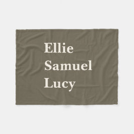 Anpassningsbar Grandchildren Namn Snyggt Rustic Ul Fleecefilt