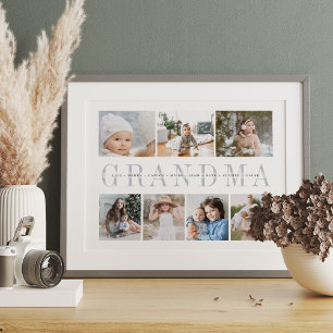 Anpassningsbar Grandma 7 Photo Grandchildren Colla Poster