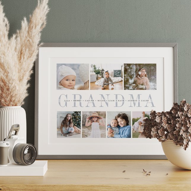 Anpassningsbar Grandma 7 Photo Grandchildren Colla Poster (Skapare uppladdad)