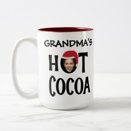 Anpassningsbar Grandma Ansikte & Namn Hett Cocoa-j Två-Tonad Mugg