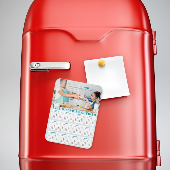 Anpassningsbar Grandma Barnbarn Photo 2024 Year Ca Magnet (Skapare uppladdad)