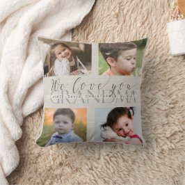 Anpassningsbar Grandma Grandchildren Photos Kudde