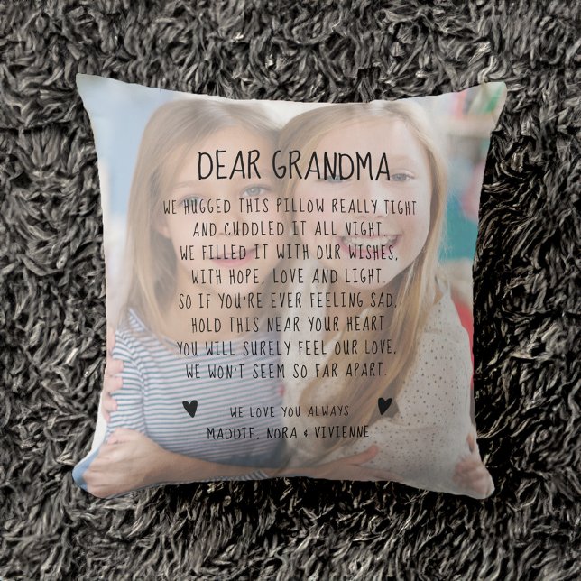 Anpassningsbar Grandma Message Photo Modern Mors d Kudde (Skapare uppladdad)