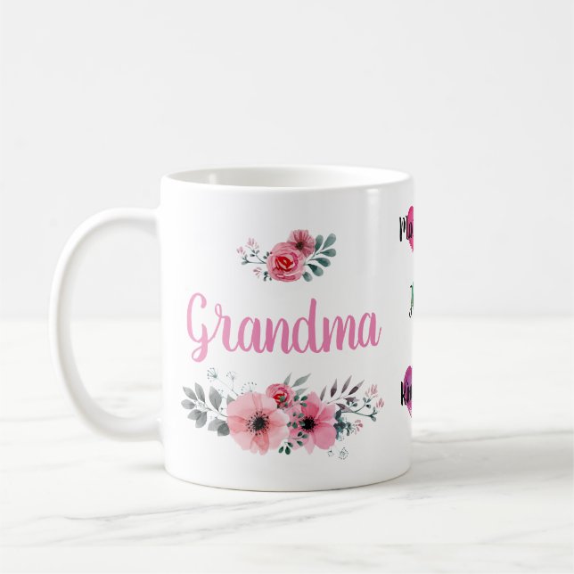 Anpassningsbar "Grandma" Mugg med Grandchildrens'  (Vänster)