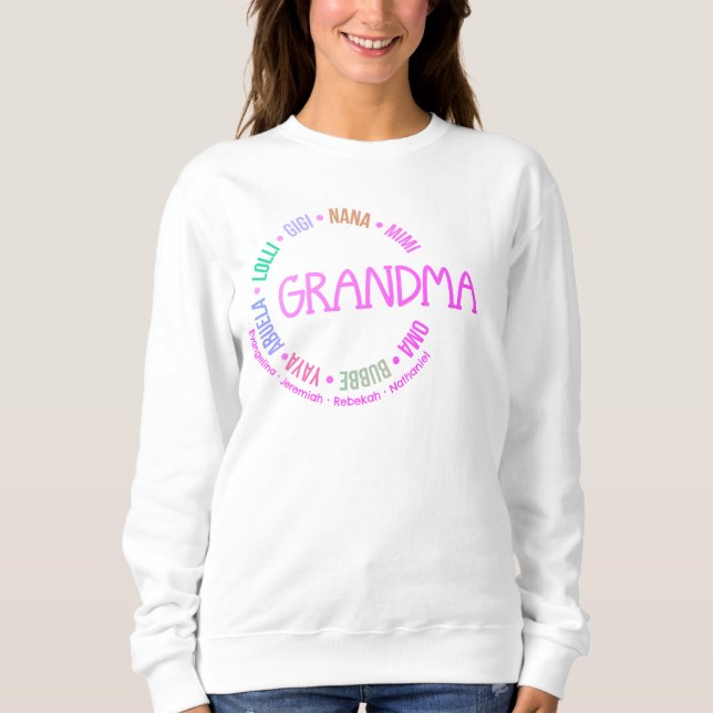 Anpassningsbar GRANDMA Nana Mimi Gigi Mors dag Pas T Shirt (Framsida)