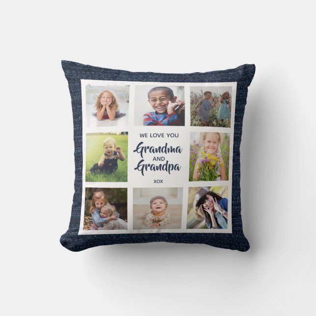 Anpassningsbar Grandma och Grandpa Pillow med 8 fo Kudde (Framsida)