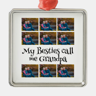 Anpassningsbar Grandpa 9 Photo Collage Julgransprydnad Metall