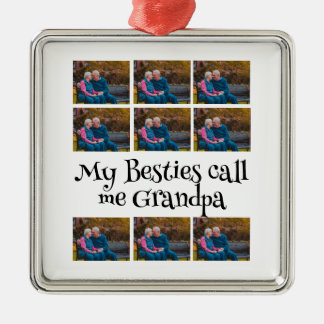 Anpassningsbar Grandpa 9 Photo Collage Julgransprydnad Metall