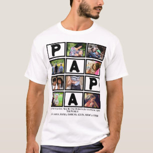 Anpassningsbar Grandpa Fars dag Pappa 9 Photo Coll T Shirt