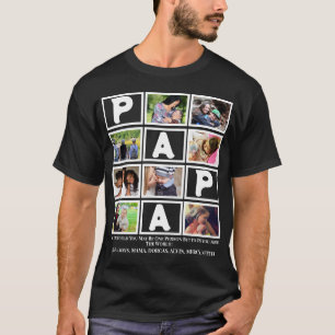 Anpassningsbar Grandpa Fars dag Pappa 9 Photo Coll T Shirt