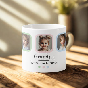 Anpassningsbar Grandpa med 2 Barnbarn Photo Gift Espressomugg