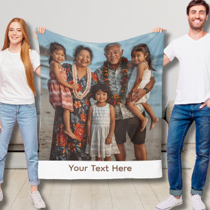Anpassningsbar Grandparent Blanket Ull Photo Gift Fleecefilt