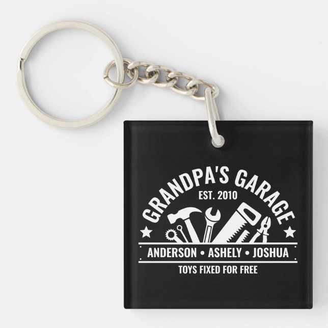 Anpassningsbar Grandpas Garage Funny Mechanic Gran (Framsidan)