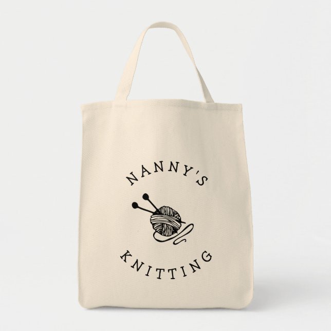 Anpassningsbar Granny Personlig Knitting Bag Tygkasse (Framsidan)