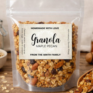 Anpassningsbar Granola Hemmagjord Etikett Gran001b