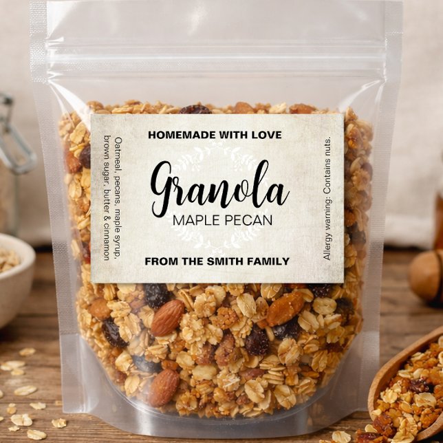 Anpassningsbar Granola Hemmagjord Etikett Gran001b (Skapare uppladdad)