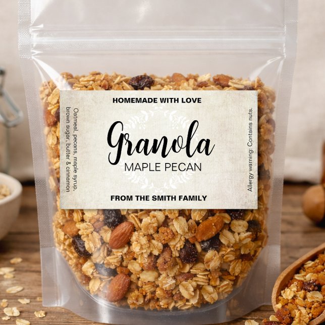 Anpassningsbar Granola Hemmagjord Etikett Gran001b (Skapare uppladdad)