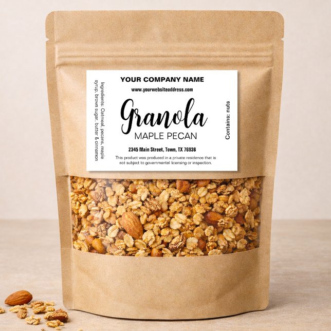 Anpassningsbar Granola Hemmagjord Etikett Gran001c (Skapare uppladdad)