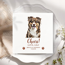 Anpassningsbar Gräns Collie Hund Personlig Cheers Pappersservett