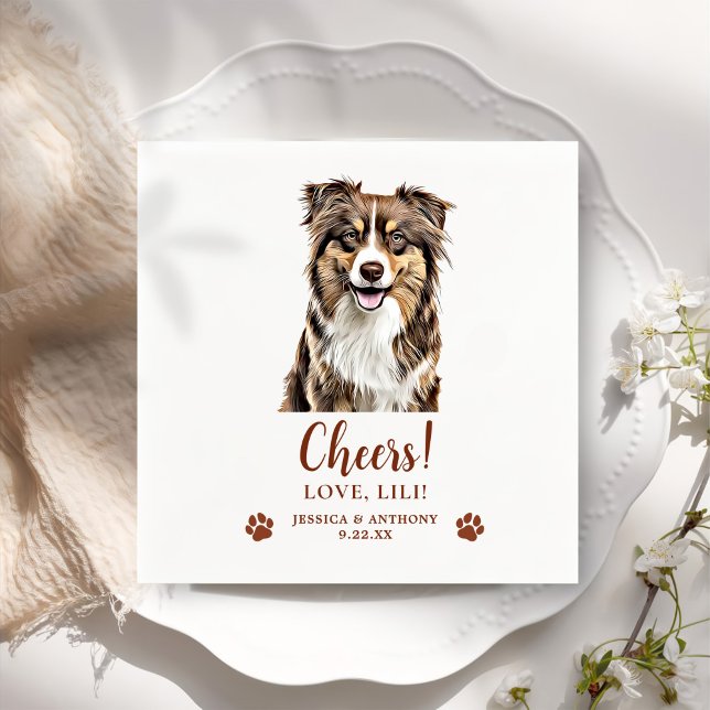 Anpassningsbar Gräns Collie Hund Personlig Cheers Pappersservett (Skapare uppladdad)