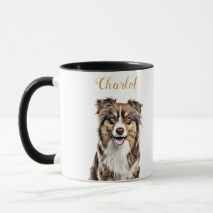 Anpassningsbar Gräns Collie Hund Personlig Tecknin Mugg
