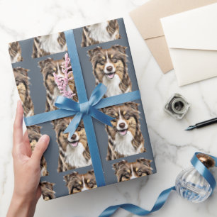Anpassningsbar Gräns Collie Hund Personlig Tecknin Presentpapper