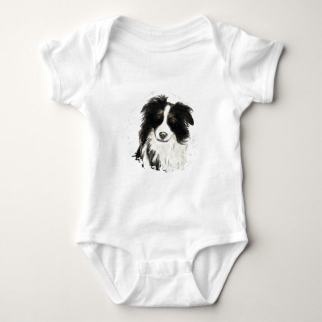 Anpassningsbar Gräns Collie - insamling av Hund T-shirt (Framsida)
