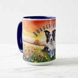 Anpassningsbar Gräns Collie Mugg, anpassa dina sid Mugg