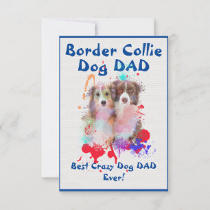 Anpassningsbar Gräns Collie pappa Hund Best Crazy Tack Kort