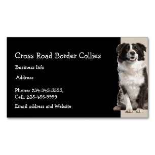 Anpassningsbar Gräns Collies Hund Pet Animal Logot Magnetiska Visitkort