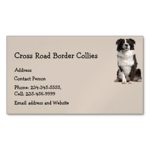 Anpassningsbar Gräns Collies Hund Pet Animal Logot Magnetiska Visitkort