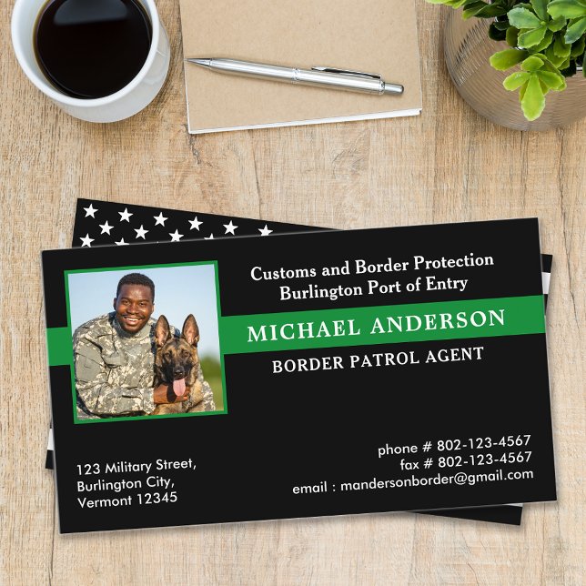 Anpassningsbar Gräns patrullera Agent federala mil Visitkort (Skapare uppladdad)